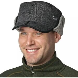 Outdoor Research Yukon Cap Pile Fleece Lining Convertible Fold Earflaps Gray M
